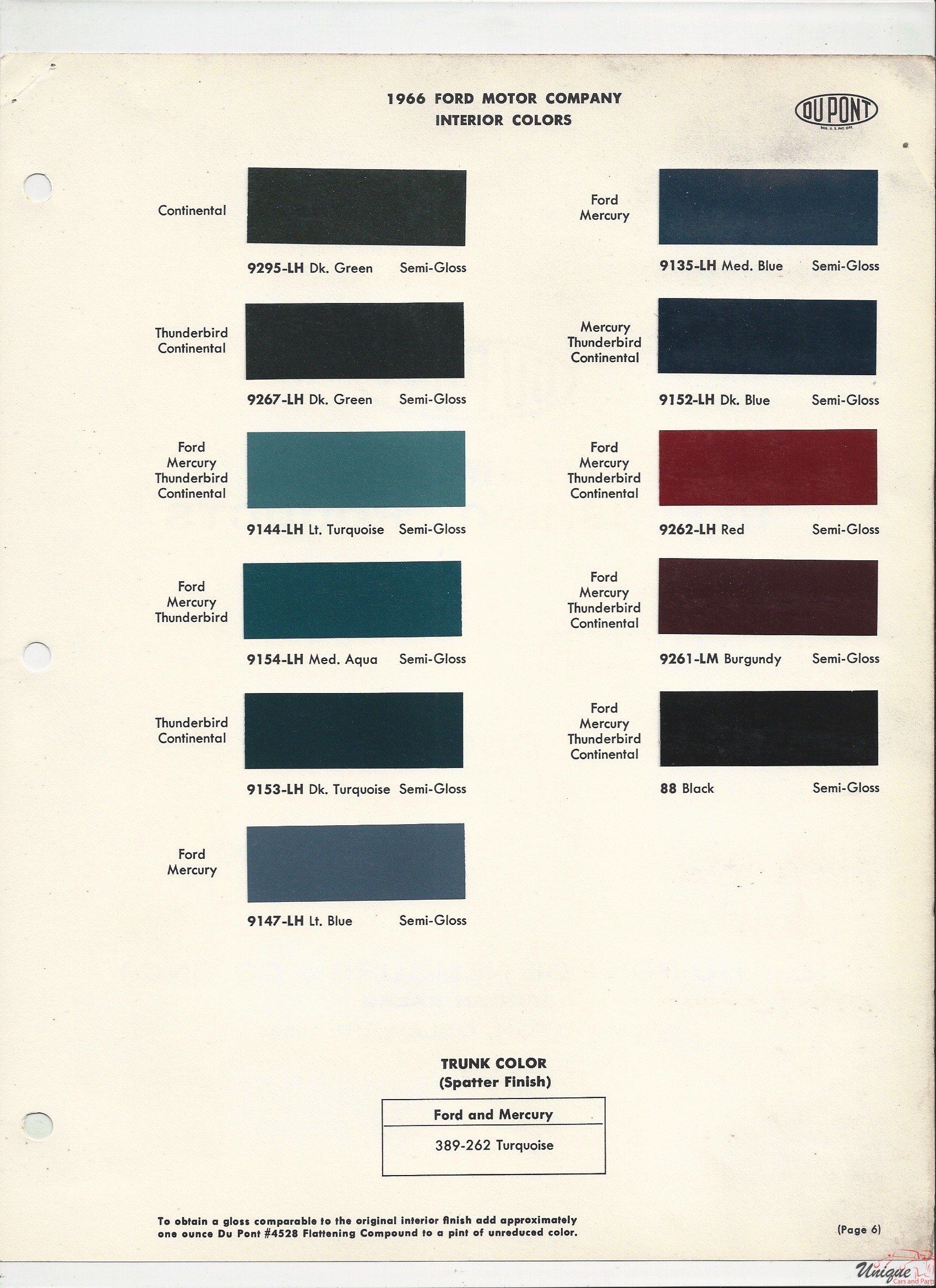 1966 Ford-8 Paint Charts